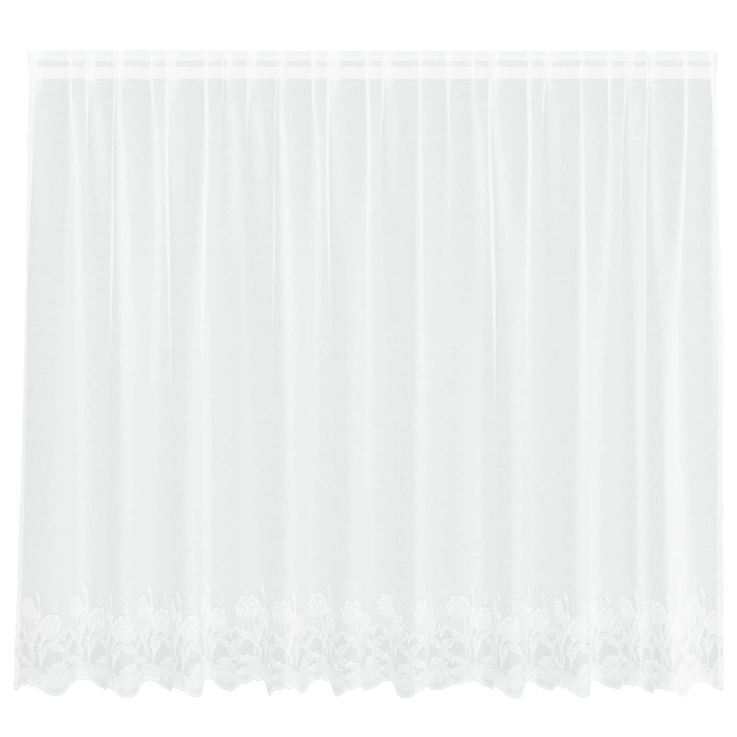 vidaXL Κουρτίνα Δαντέλας με κουρτίνες Λευκό 300 x 140 cm Πολυεστέρας