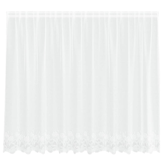 vidaXL Κουρτίνα Δαντέλας με κουρτίνες Λευκό 300 x 140 cm Πολυεστέρας
