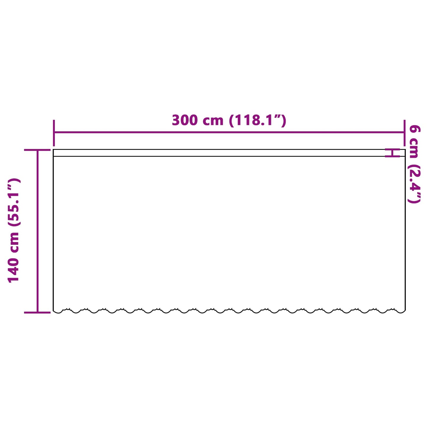 vidaXL Κουρτίνα Δαντέλας με κουρτίνες Λευκό 300 x 140 cm Πολυεστέρας
