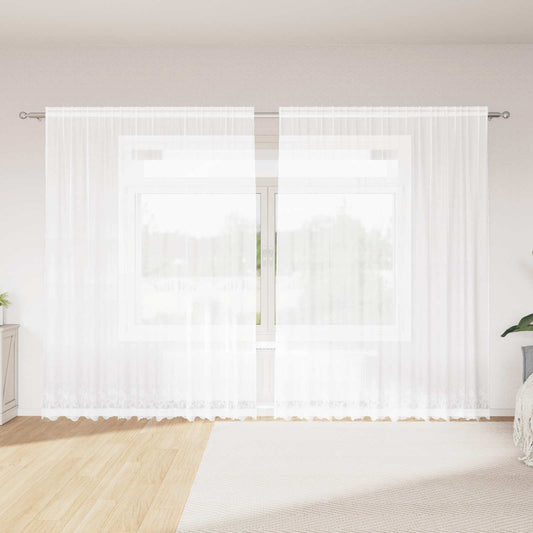 vidaXL Κουρτίνα Δαντέλας Λευκό 200 x 300 cm Πολυεστέρας