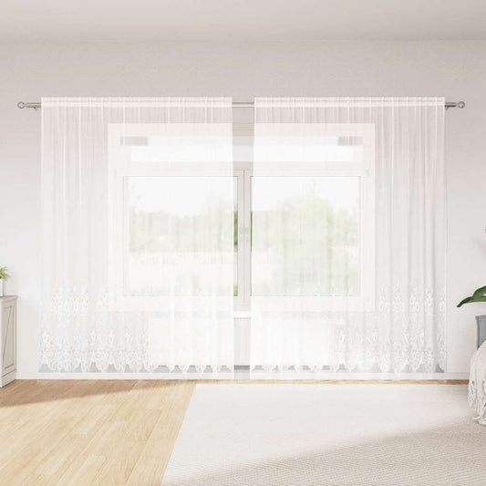 vidaXL Κουρτίνες με κουρτίνες Λευκό 500x100cm Πολυεστέρας