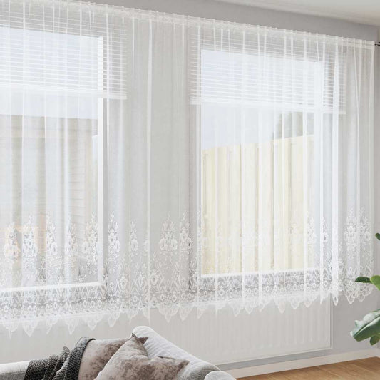 vidaXL Κουρτίνες με κουρτίνες Λευκό 500x100cm Πολυεστέρας