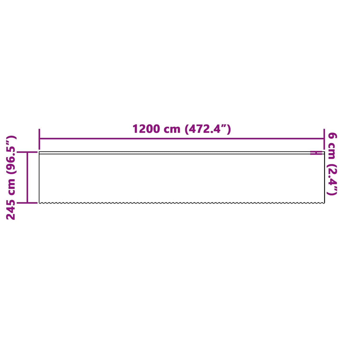 vidaXL Κουρτίνα Δαντέλας με κουρτίνες Λευκό 245 x 1200 εκ Πολυεστέρας