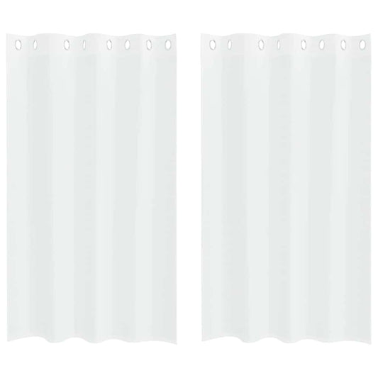 vidaXL Κουρτίνες με κουρτίνες 2 pcs Λευκό 140 x 175 εκ. Πολυεστέρας