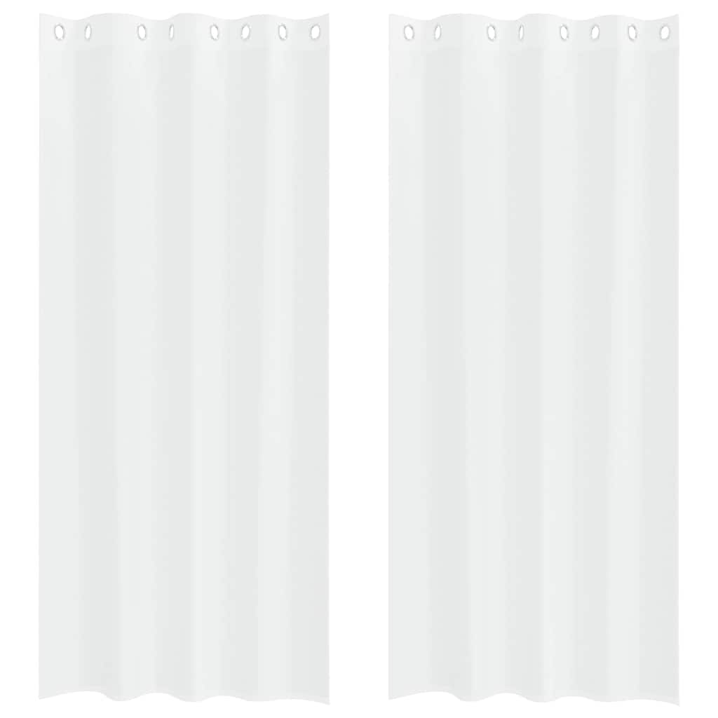 vidaXL Κουρτίνες με κουρτίνες 2 pcs Λευκό 140 x 245 εκ. Πολυεστέρας