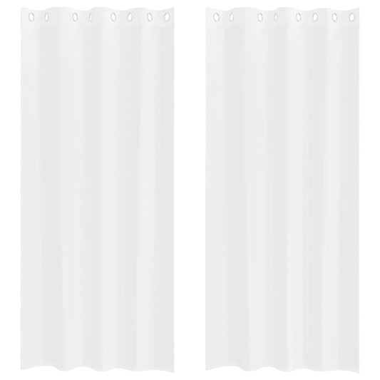 vidaXL Κουρτίνες με κουρτίνες 2 pcs Λευκό 140 x 260 εκ. Πολυεστέρας