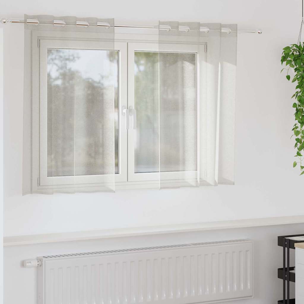vidaXL Κουρτίνα βυσσινί 2 τμχ. Κρεμ 140 x 140 cm Πολυεστέρας