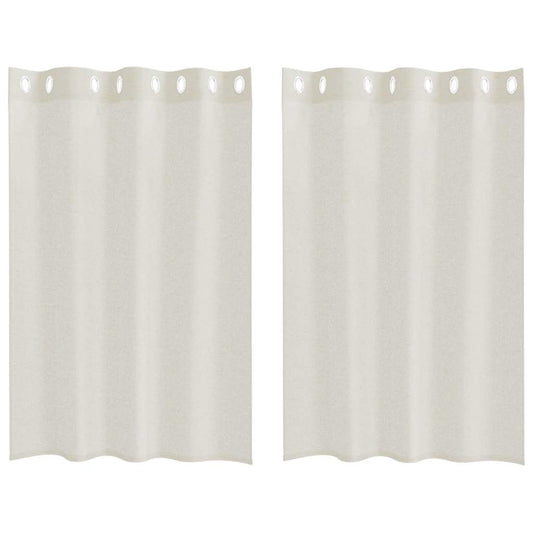 vidaXL Κουρτίνες με κουρτίνες 2 pcs Κρεμ 140 x 140 εκ. Πολυεστέρας