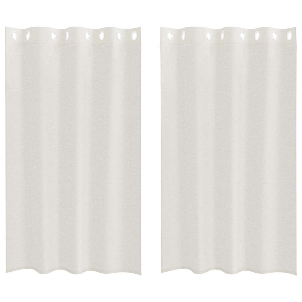 vidaXL Κουρτίνες με κουρτίνες 2 pcs Κρεμ 140 x 175 εκ. Πολυεστέρας