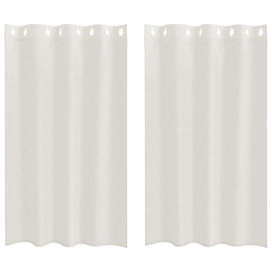 vidaXL Κουρτίνες με κουρτίνες 2 pcs Κρεμ 140 x 175 εκ. Πολυεστέρας