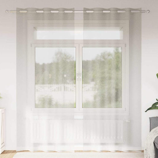 vidaXL Κουρτίνες με κουρτίνες 2 pcs Κρεμ 140 x 245 εκ. Πολυεστέρας