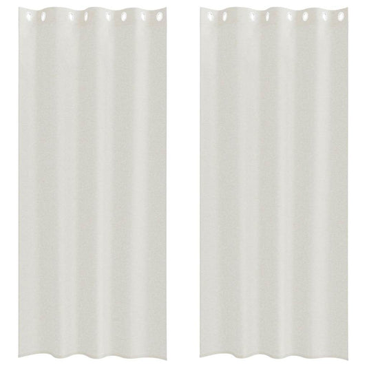 vidaXL Κουρτίνες με κουρτίνες 2 pcs Κρεμ 140 x 245 εκ. Πολυεστέρας
