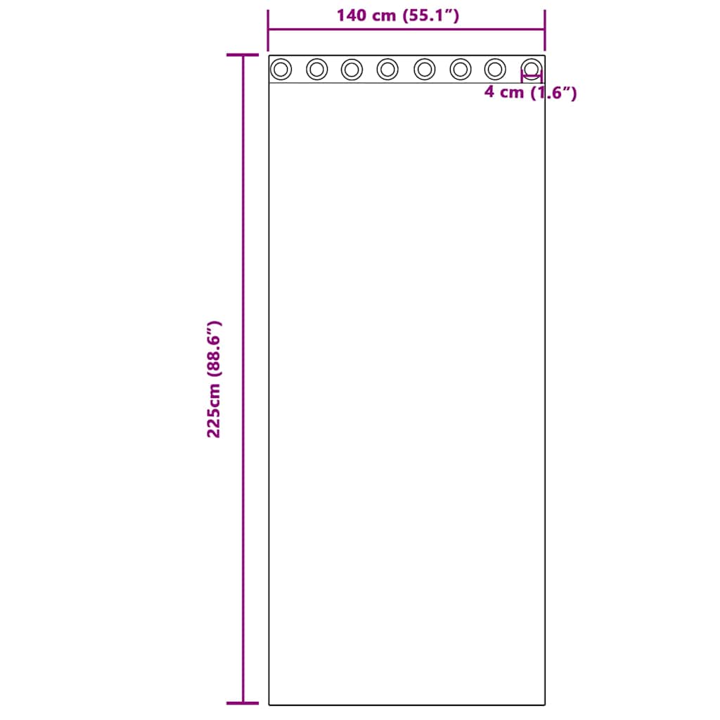 vidaXL Κουρτίνα βυσσινί 2 pcs Άμμος 225 x 140 εκ. Πολυεστέρας