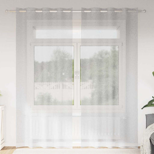 vidaXL Κουρτίνα βυσσινί 2 pcs Ανοιχτό γκρι 225 x 140 εκ. Πολυεστέρας