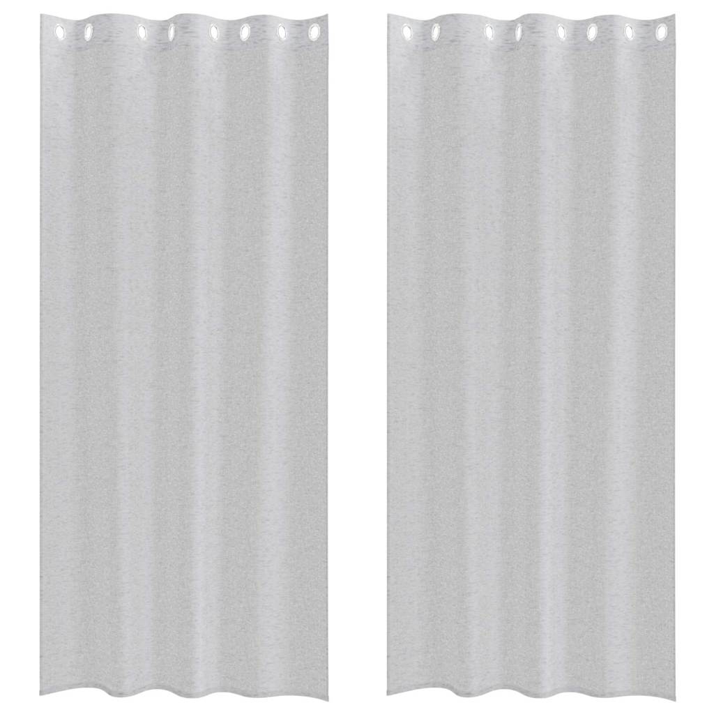 vidaXL Κουρτίνα βυσσινί 2 pcs Ανοιχτό γκρι 225 x 140 εκ. Πολυεστέρας