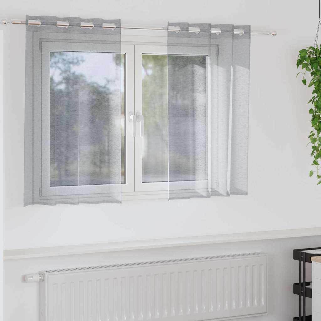 vidaXL Κουρτίνα βυσσινί 2 τμχ. Σκούρο Γκρι 140 x 140 cm Πολυεστέρας
