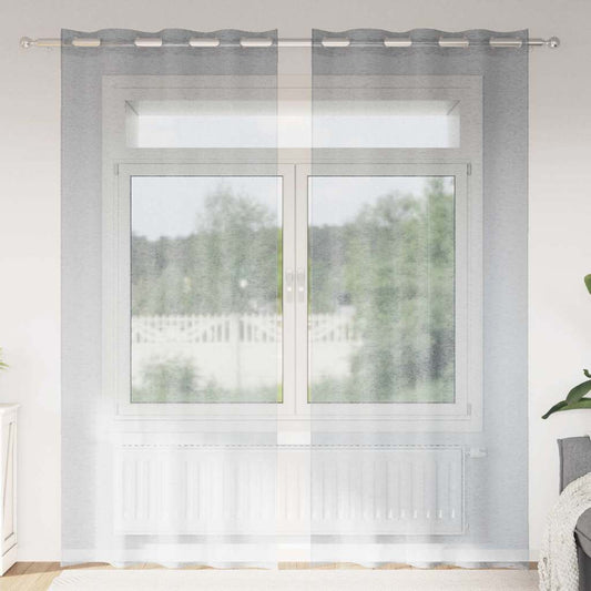 vidaXL Κουρτίνα βυσσινί 2 pcs Σκούρο Γκρι 260 x 140 εκ. Πολυεστέρας