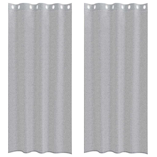vidaXL Κουρτίνα βυσσινί 2 pcs Σκούρο Γκρι 260 x 140 εκ. Πολυεστέρας