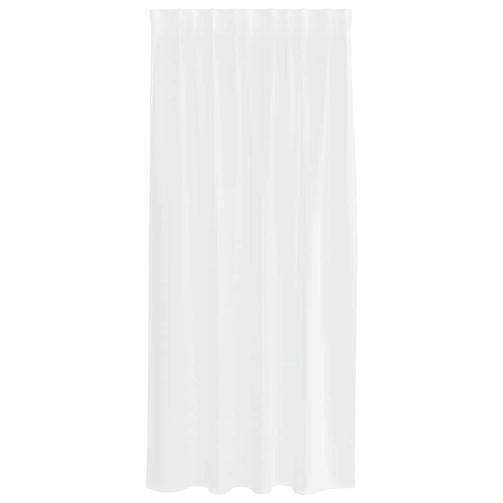 vidaXL Κουρτίνες με κουρτίνες 2 pcs Λευκό 140 x 175 εκ. Πολυεστέρας