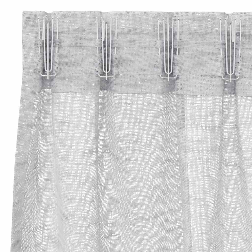vidaXL Κουρτίνα βυσσινί 2 pcs Ανοιχτό γκρι 140 x 140 cm Πολυεστέρας