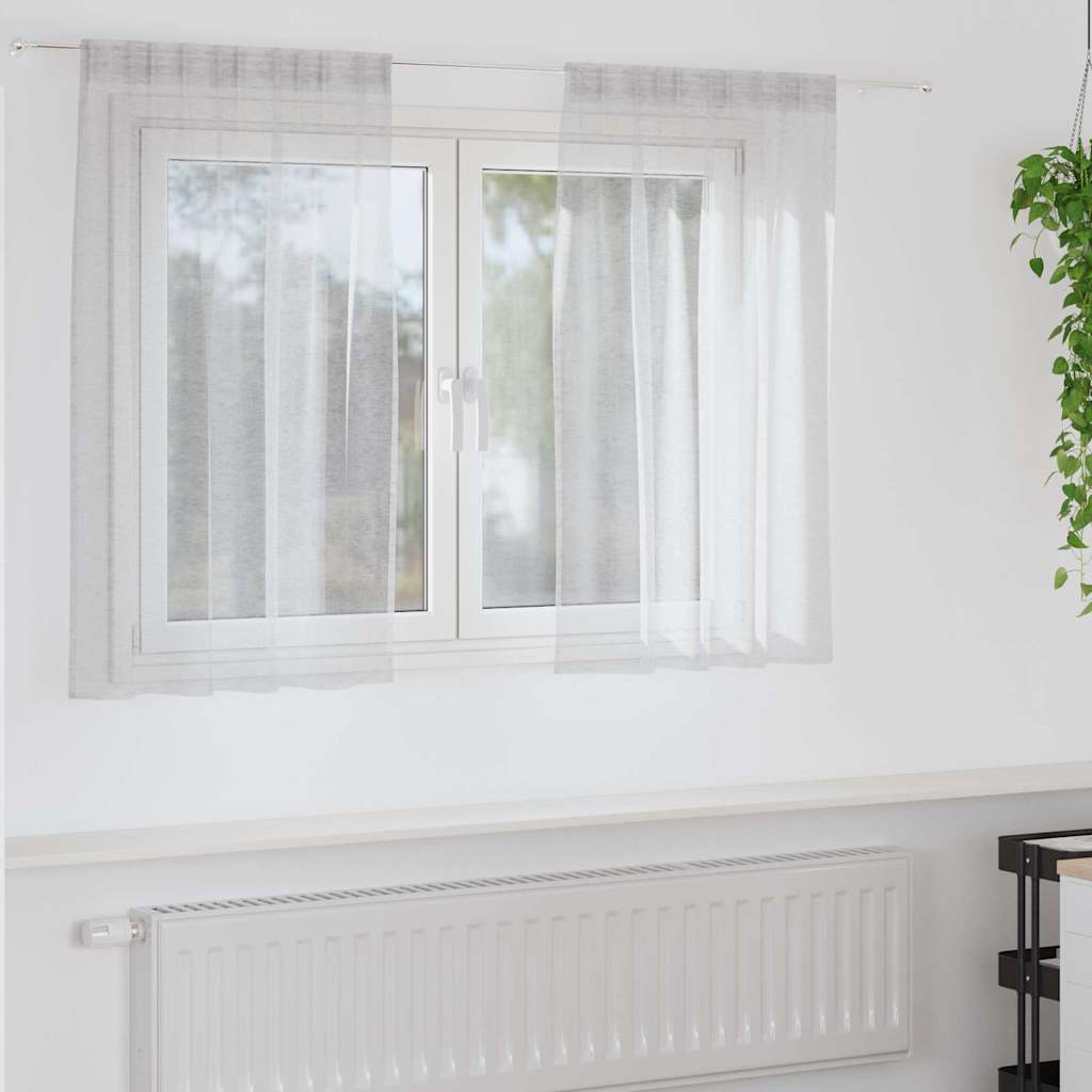 vidaXL Κουρτίνα βυσσινί 2 pcs Ανοιχτό γκρι 140 x 140 cm Πολυεστέρας