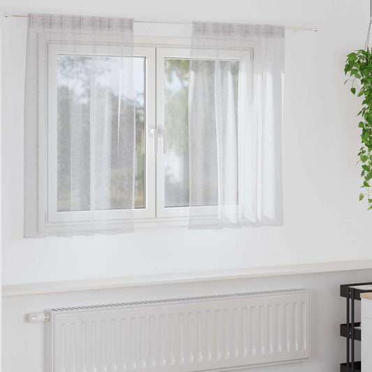 vidaXL Κουρτίνα βυσσινί 2 pcs Ανοιχτό γκρι 140 x 140 cm Πολυεστέρας