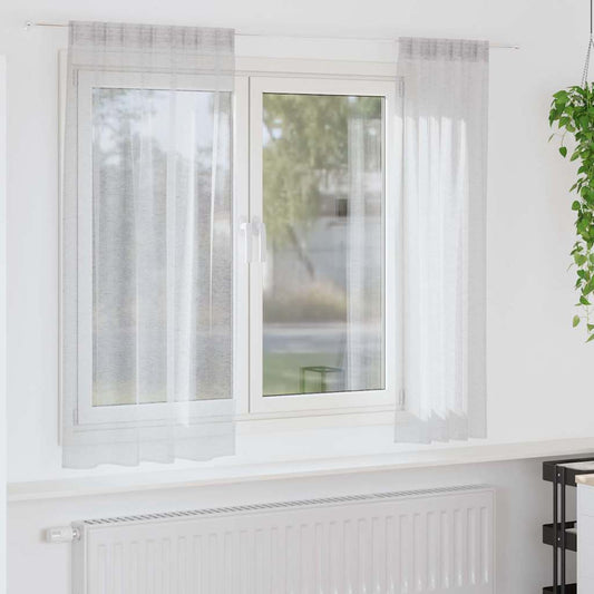 vidaXL Κουρτίνα βυσσινί 2 pcs Ανοιχτό γκρι 175 x 140 εκ. Πολυεστέρας