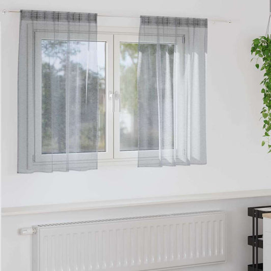 vidaXL Κουρτίνα βυσσινί 2 pcs Σκούρο γκρι 140x140εκ. Πολυεστέρας