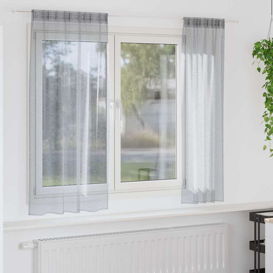vidaXL Κουρτίνα βυσσινί 2 pcs Σκούρο Γκρι 175 x 140 εκ. Πολυεστέρας