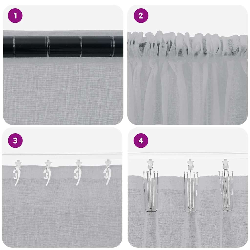 vidaXL Κουρτίνα βυσσινί 2 pcs Σκούρο Γκρι 245 x 140 εκ. Πολυεστέρας
