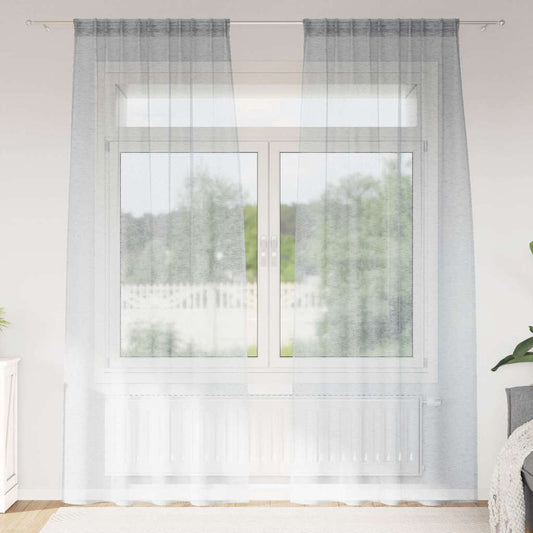 vidaXL Κουρτίνα βυσσινί 2 pcs Σκούρο Γκρι 245 x 140 εκ. Πολυεστέρας