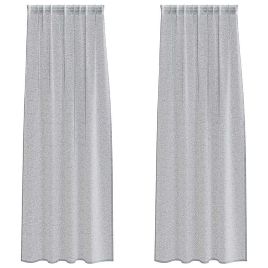 vidaXL Κουρτίνα βυσσινί 2 pcs Σκούρο Γκρι 260 x 140 εκ. Πολυεστέρας