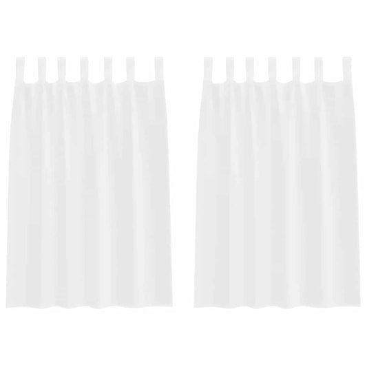 vidaXL Κουρτίνες με κουρτίνες 2 pcs Λευκό 140 x 140 εκ. Πολυεστέρας