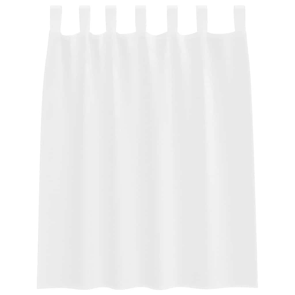 vidaXL Κουρτίνες με κουρτίνες 2 pcs Λευκό 140 x 140 εκ. Πολυεστέρας