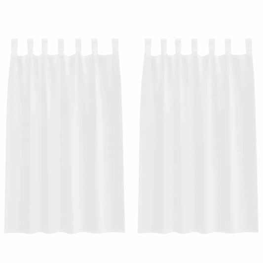 vidaXL Κουρτίνες με κουρτίνες 2 pcs Λευκό 140 x 175 εκ. Πολυεστέρας