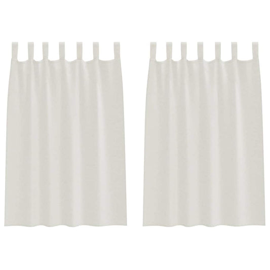 vidaXL Κουρτίνες με κουρτίνες 2 pcs Κρεμ 140 x 140 εκ. Πολυεστέρας