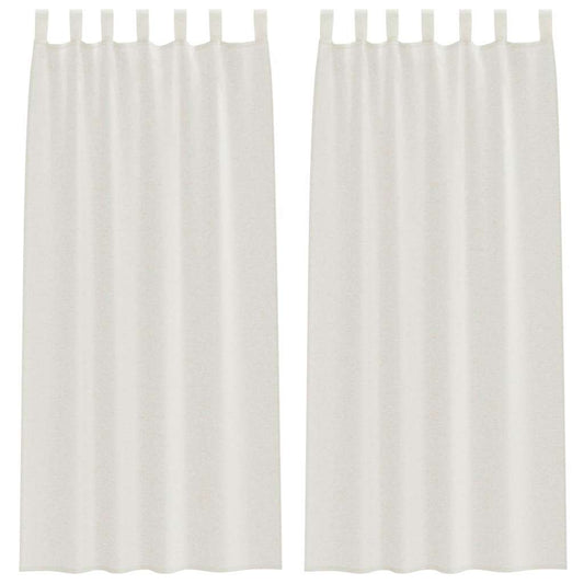 vidaXL Κουρτίνες με κουρτίνες 2 pcs Κρεμ 140 x 260 εκ. Πολυεστέρας