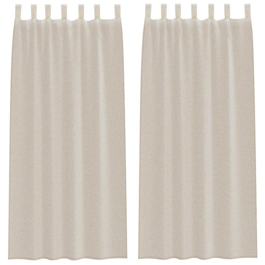 vidaXL Κουρτίνες με κουρτίνες 2 pcs Άμμος 140 x 245 εκ. Πολυεστέρας