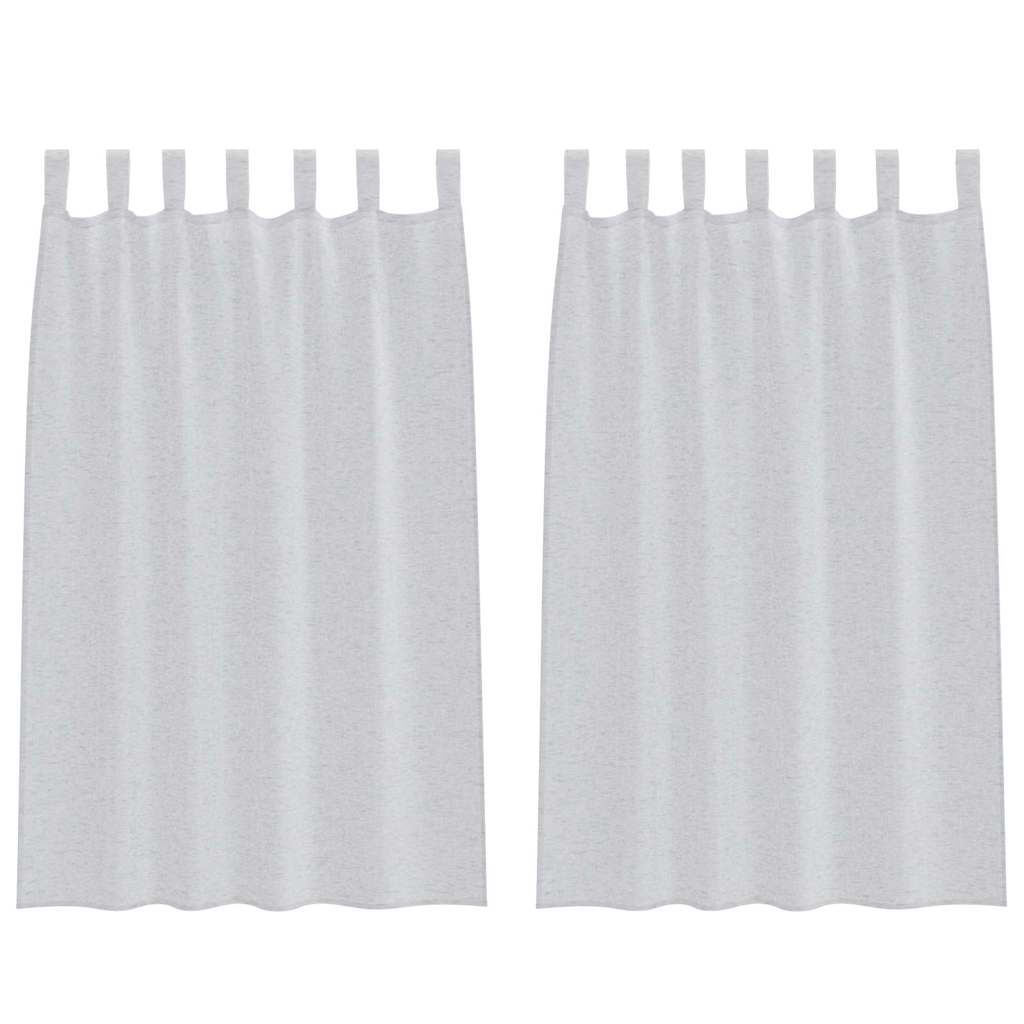 vidaXL Κουρτίνες 2 pcs Ανοιχτό γκρι 140 x 175 εκ. Πολυεστέρας