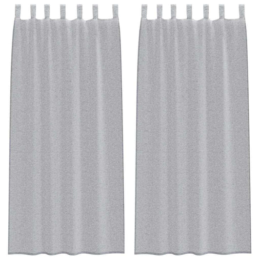 vidaXL Κουρτίνα βυσσινί 2 pcs Σκούρο Γκρι 260 x 140 εκ. Πολυεστέρας