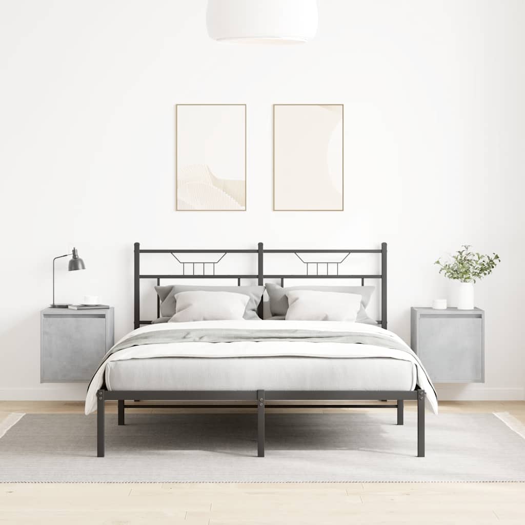 vidaXL Κομοδίνα Επιτοίχια 2 τεμ.Γκρι Σκυροδέματος 38x34x40 εκ.