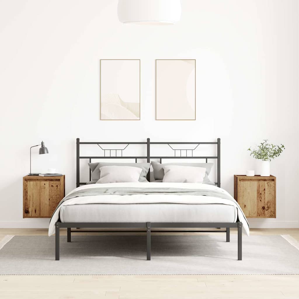 vidaXL Κομοδίνα 2 τεμ. Επιτοίχιο Όψη Παλαιού Ξύλου 38x34x40 εκ.