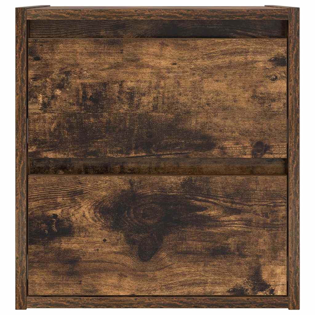 vidaXL Κομοδίνα Επιτοίχια 2 τεμ. Καπνιστή Δρυς 38x34x40 εκ.