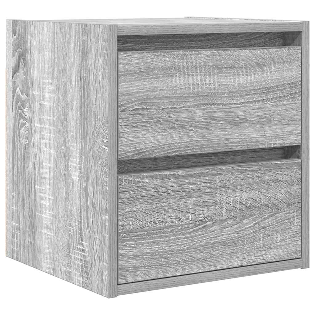 vidaXL Κομοδίνα Επιτοίχια Γκρι Sonoma 38x34x40 εκ.