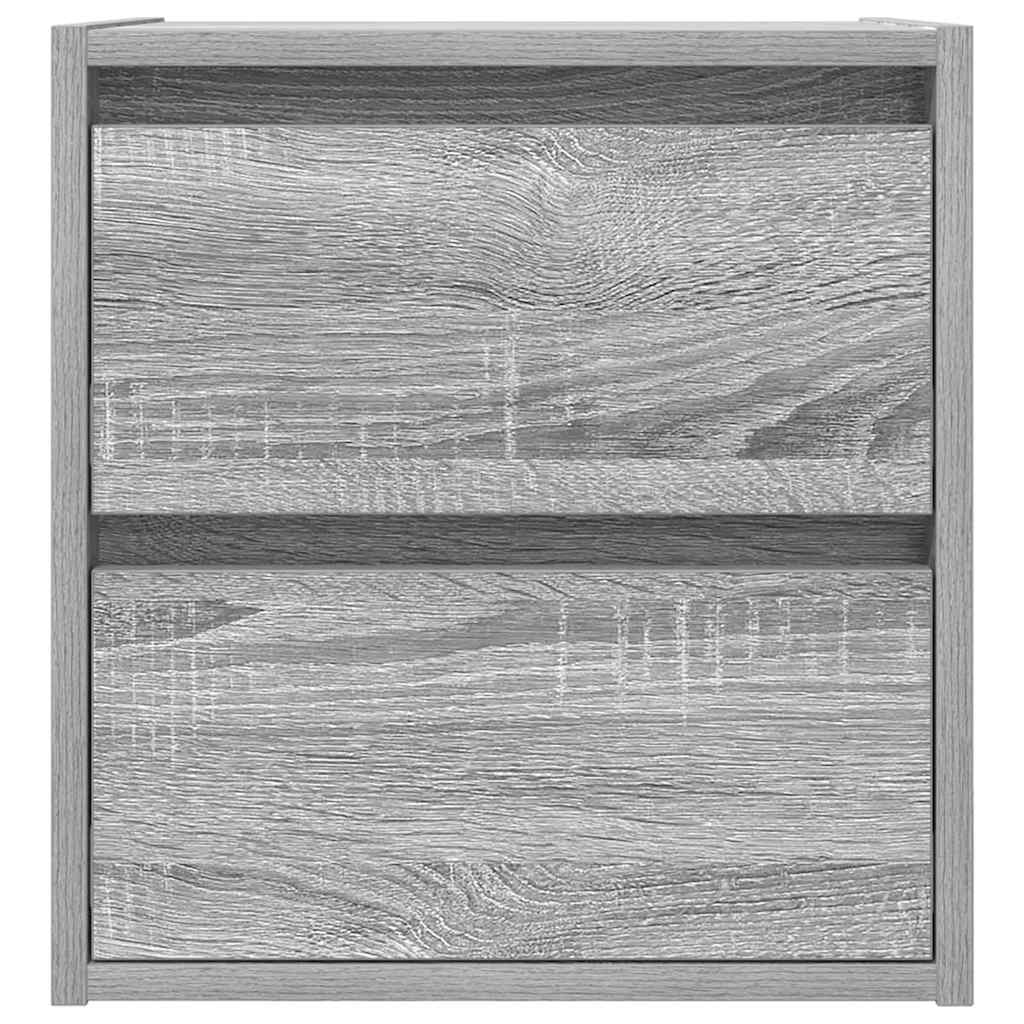 vidaXL Κομοδίνα Επιτοίχια Γκρι Sonoma 38x34x40 εκ.