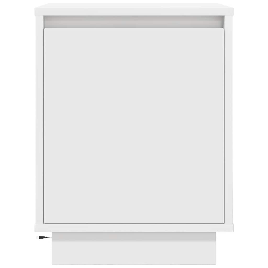vidaXL Κομοδίνο με φώτα LED Λευκό 38x34x50 cm