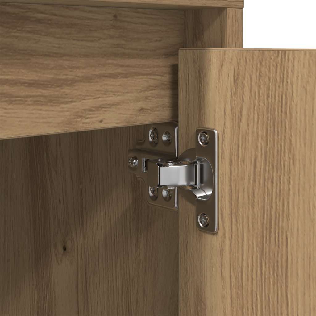 vidaXL Κομοδίνα με φώτα LED 2 τεμάχια Artisan Oak 38x34x50 cm