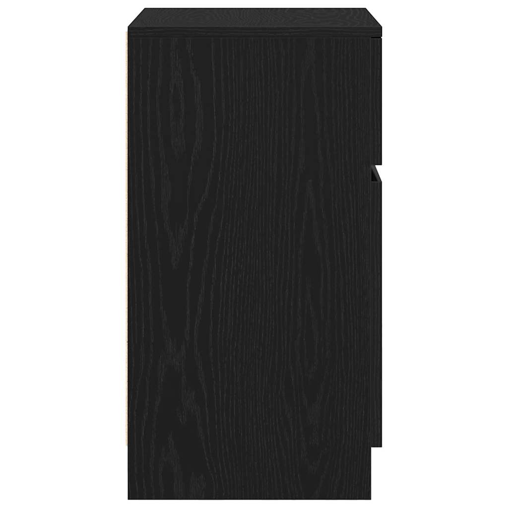 vidaXL Κομοδίνα 2 Τεμ. Μαύρα 39x35x65 εκ. από Επεξεργασμένο Ξύλο