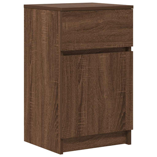 vidaXL Κομοδίνο Καφέ Δρυς 39x35x65 εκ. από Επεξεργασμένο Ξύλο