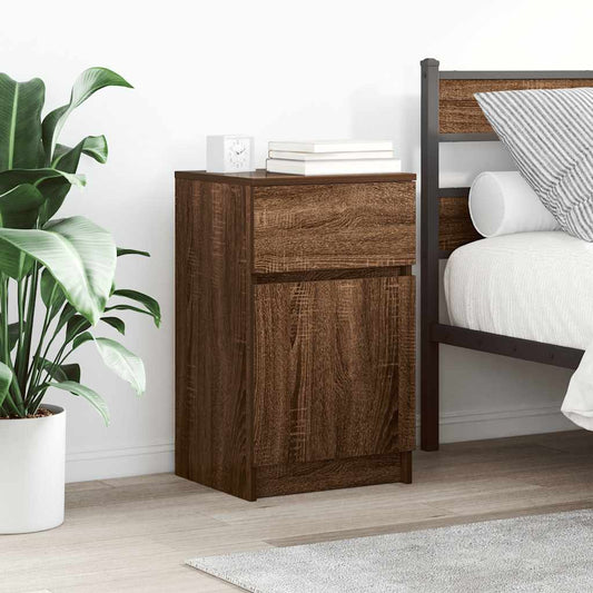 vidaXL Κομοδίνο Καφέ Δρυς 39x35x65 εκ. από Επεξεργασμένο Ξύλο